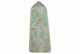 Polished Blue Caribbean Calcite Obelisk - Pakistan #187716-1